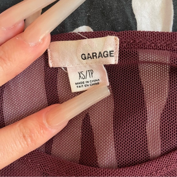 y2k garage burgundy mesh crop top 💋 - Picture 3 of 3